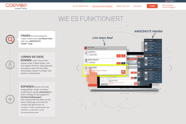 Binäre Optionen Social Trading bei Copyop
