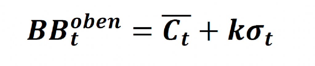 Die allgemeine Formel für das obere Bollinger Band