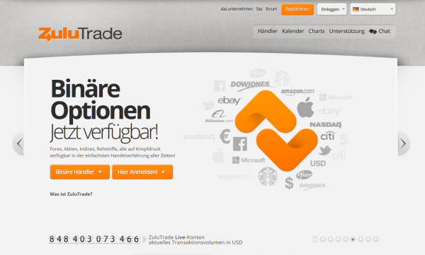 Binäre Optionen Social Trading ist auch bei ZuluTrade möglich